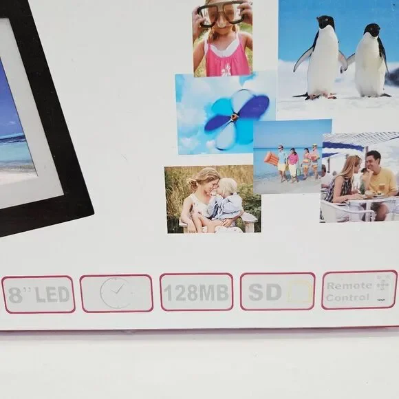 NIB VistaQuest VQ0801W 8" Remote Control Digital Picture Frame Black In Box - Picture 4 of 9